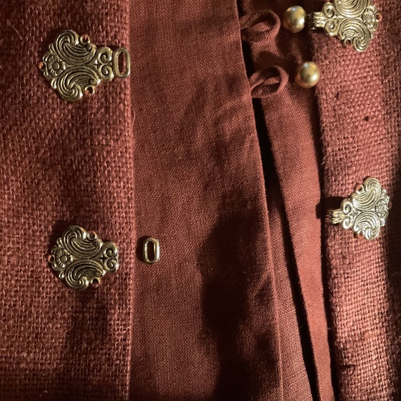 Vintage Couture Military Style Linen Maxi Suit 3 piece - Picture 9 of 10